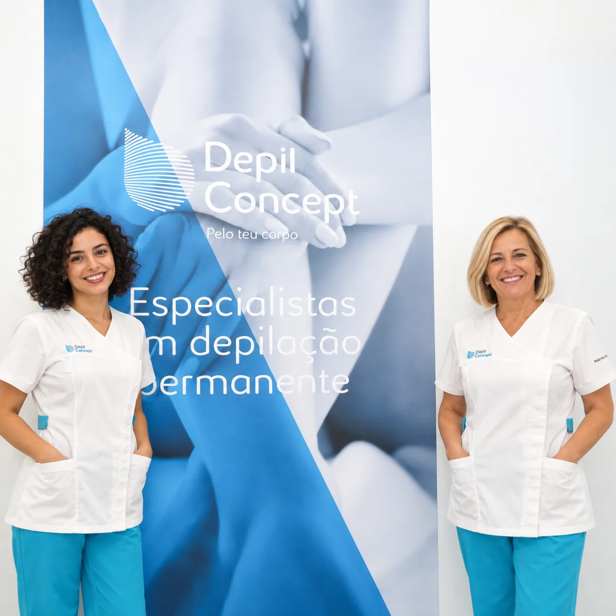Duas colaboradoras num interior de clínica DepilConcept